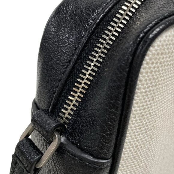 SAINT LAURENT PARIS Lou Camera Bag Cream Black Coated Canvas Leather 838-072125 - Picture 9 of 14